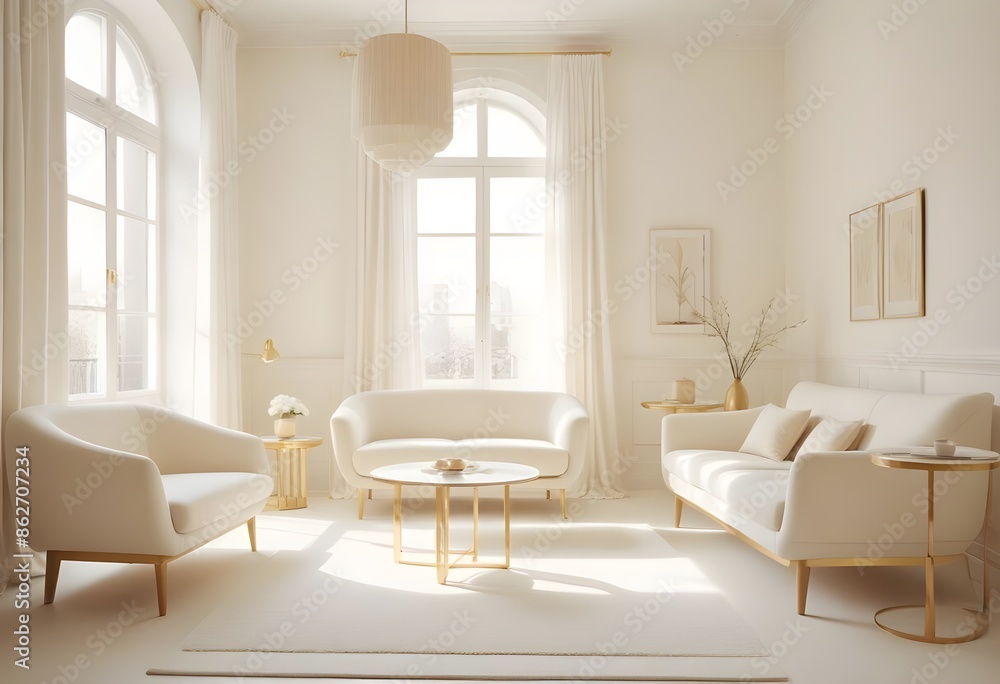 Fototapeta premium Photo interior modern design room 3d illustration