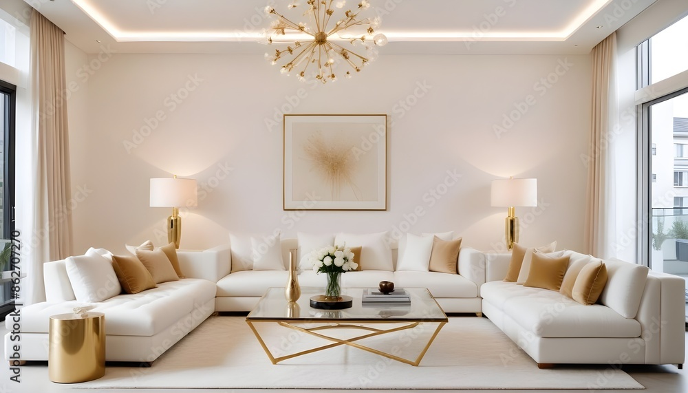 Fototapeta premium Photo interior modern design room 3d illustration