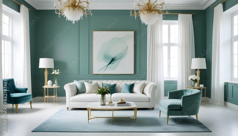 Photo interior modern design room 3d illustration Photo interior modern design room 3d illustration