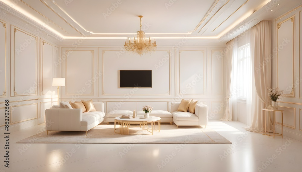 Fototapeta premium Photo interior modern design room 3d illustration