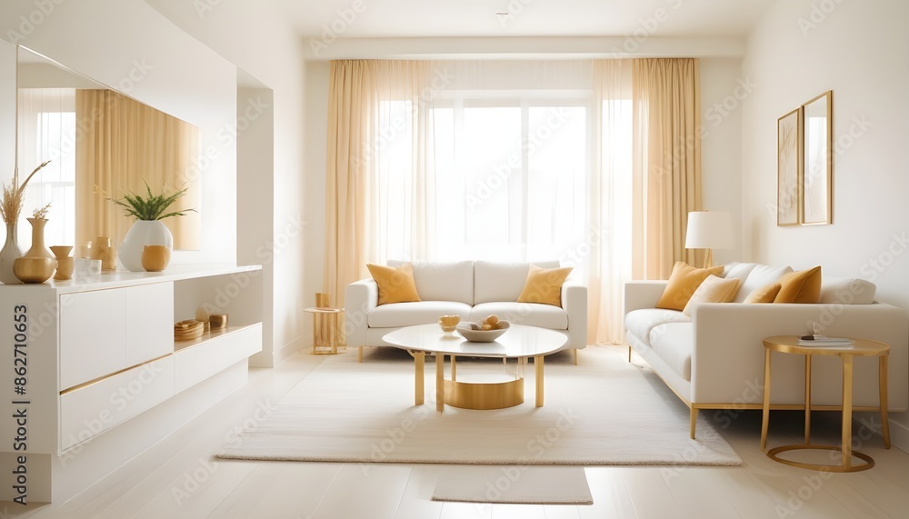 Fototapeta premium Photo interior modern design room 3d illustration