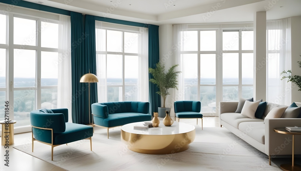 Fototapeta premium Photo interior modern design room 3d illustration