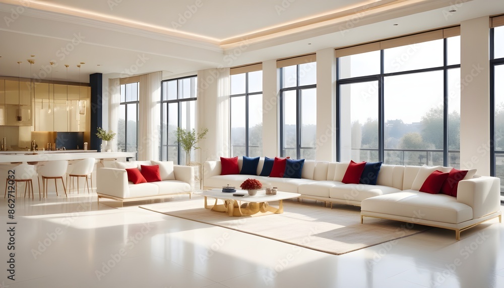 Fototapeta premium Photo interior modern design room 3d illustration