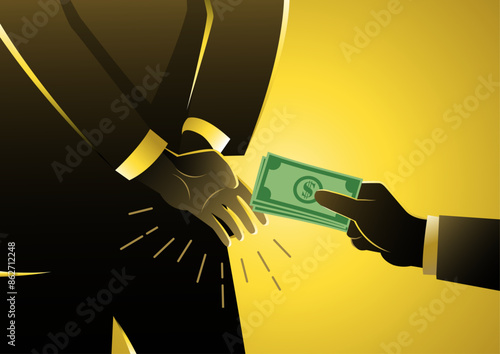 Bribes, giving money from behind, hidden transactions