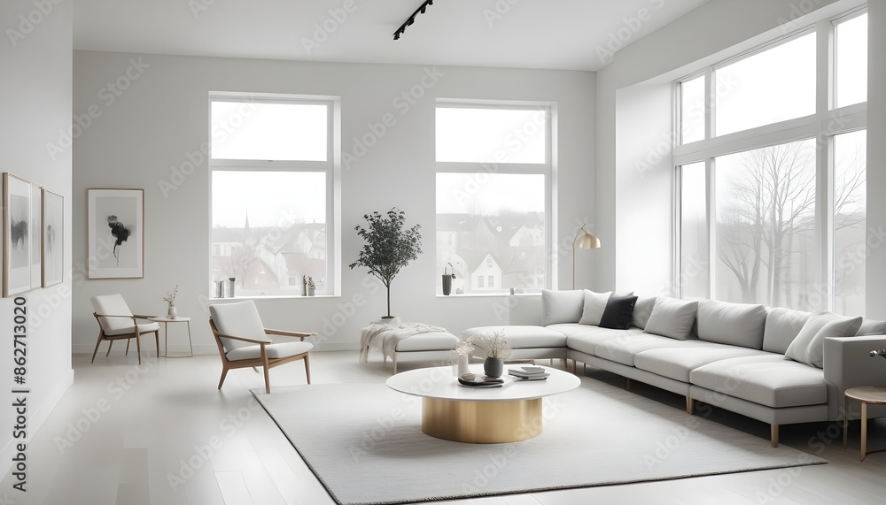 Fototapeta premium Photo interior modern design room 3d illustration