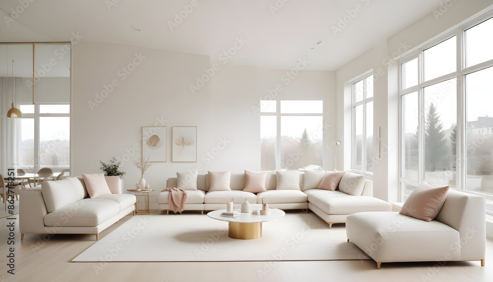 Fototapeta premium Photo interior modern design room 3d illustration