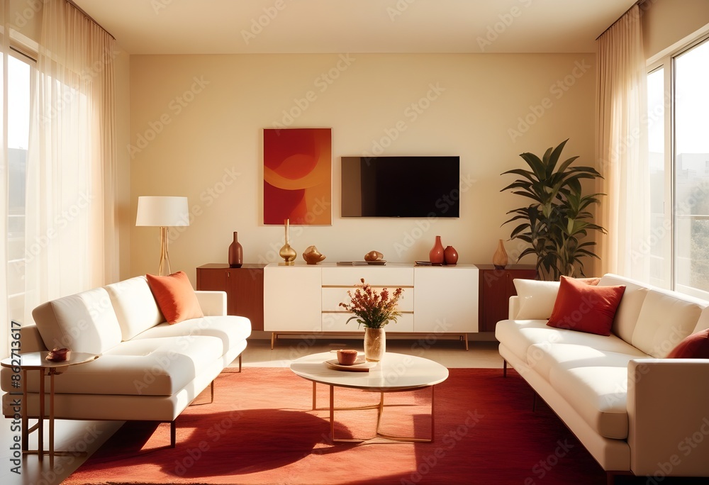 Fototapeta premium Photo interior modern design room 3d illustration