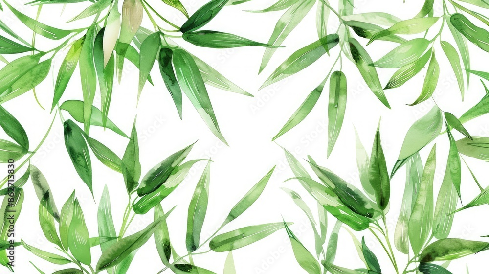 Zen-like bamboo leaves pattern for tranquility Zen-like bamboo leaves pattern for tranquility