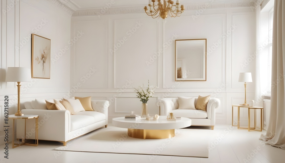 Fototapeta premium Photo interior modern design room 3d illustration