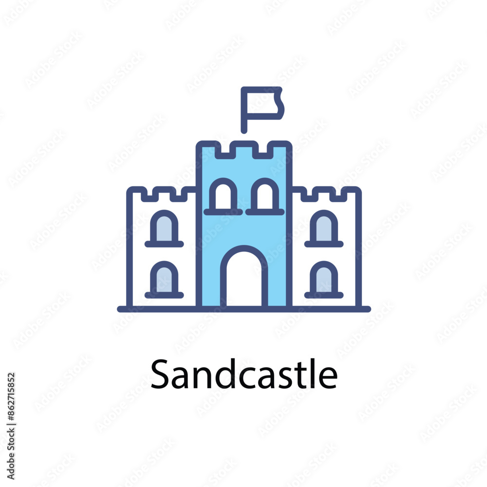 Sandcastle vector icon Sandcastle vector icon