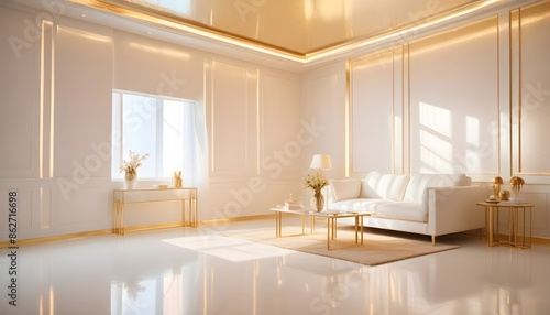 Photo interior modern design room 3d illustration