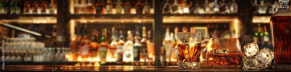Whiskey Tasting Party, Cheers with Whiskey Glasses in a Themed Bar, Generated by AI. Whiskey Tasting Party, Cheers with Whiskey Glasses in a Themed Bar, Generated by AI.