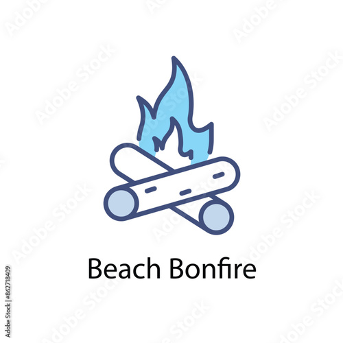 Beach Bonfire vector icon