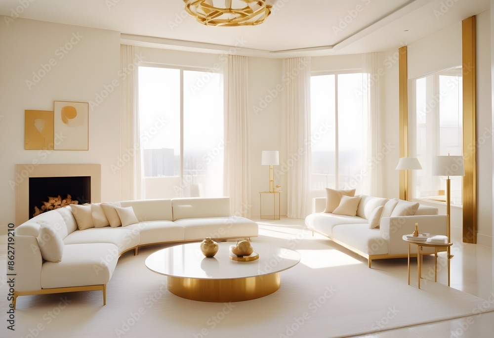 Fototapeta premium Photo interior modern design room 3d illustration