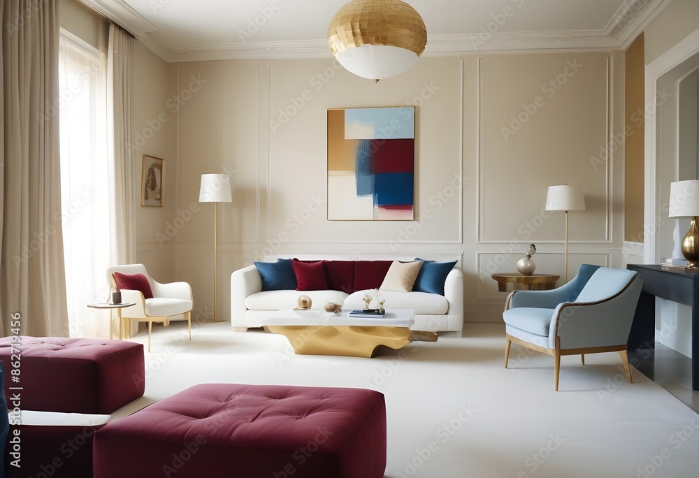 Fototapeta premium Photo interior modern design room 3d illustration