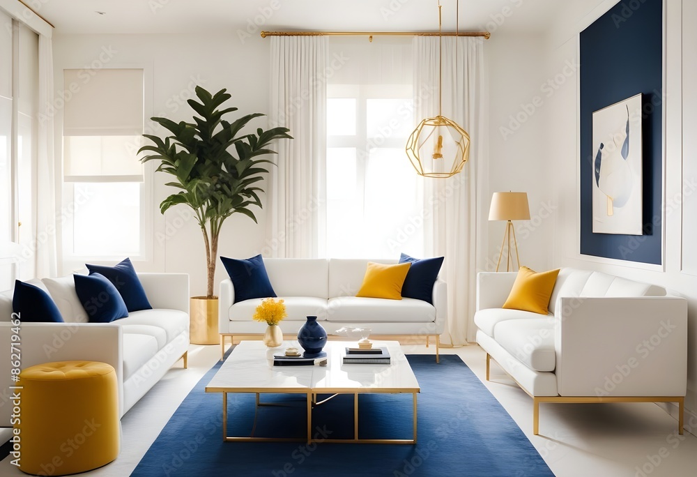 Fototapeta premium Photo interior modern design room 3d illustration