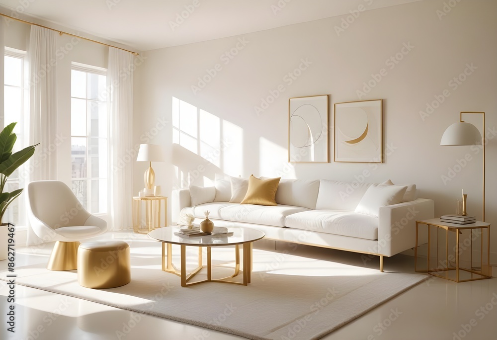 Fototapeta premium Photo interior modern design room 3d illustration