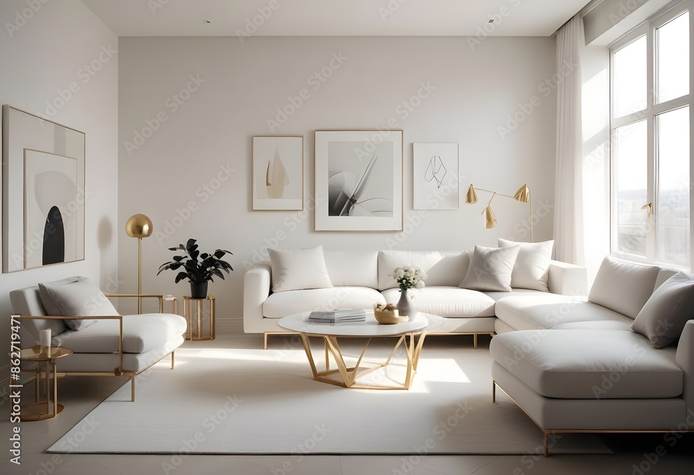 Photo interior modern design room 3d illustration Photo interior modern design room 3d illustration
