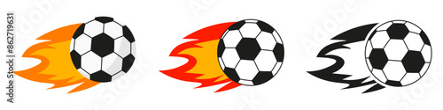 Fire soccer or football ball icon. Football Ball icon or Soccer Ball icon.2024 Football. Soccer or Football icon.Vector