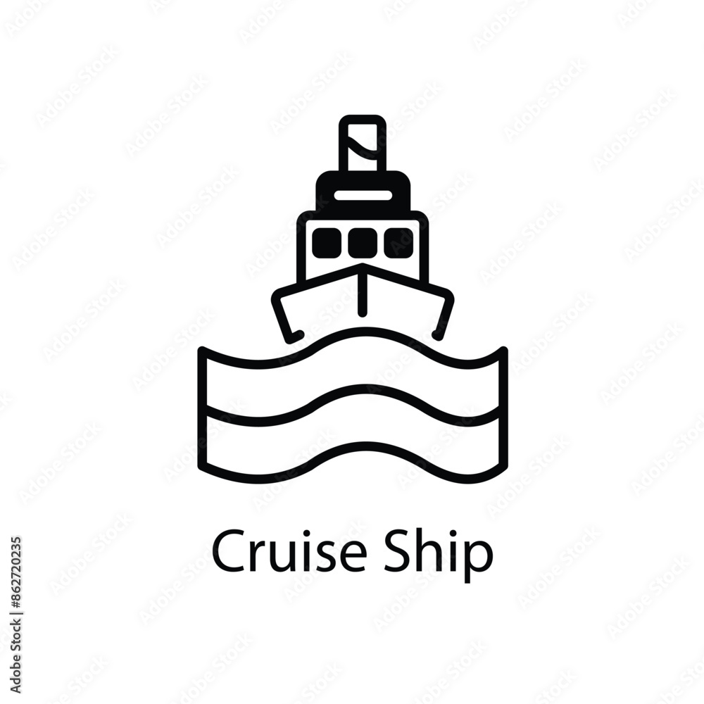 Cruise Ship vector icon Cruise Ship vector icon