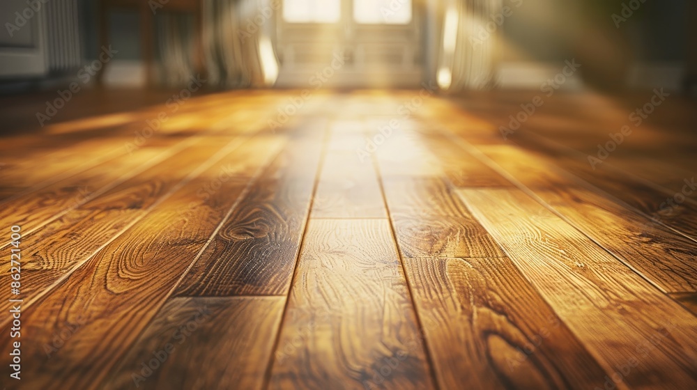 Sunlit Modern Room with Detailed Wooden Flooring Sunlit Modern Room with Detailed Wooden Flooring