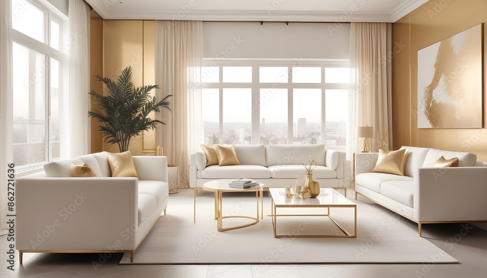 Fototapeta premium Photo interior modern design room 3d illustration