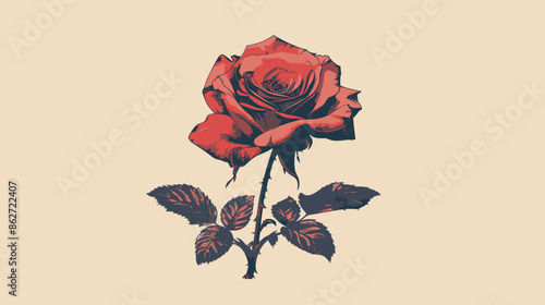Rosa Flor Halftone em vetor