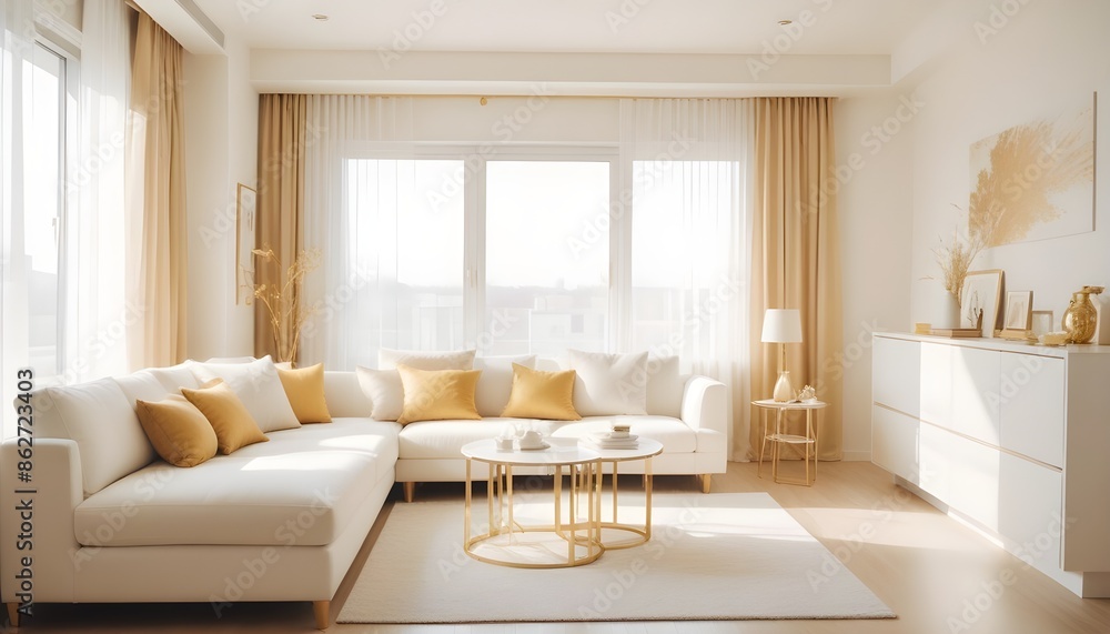 Fototapeta premium Photo interior modern design room 3d illustration