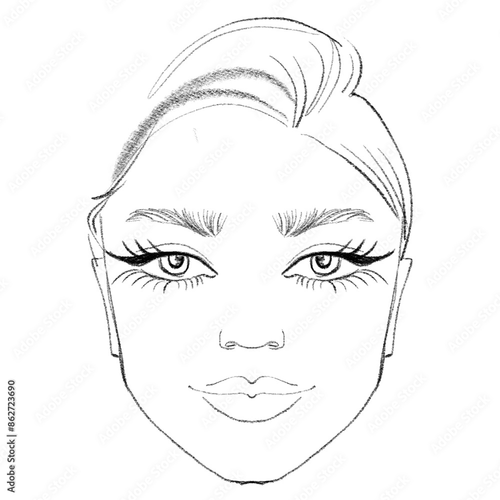Obraz premium Woman's face chart for makeup artists 