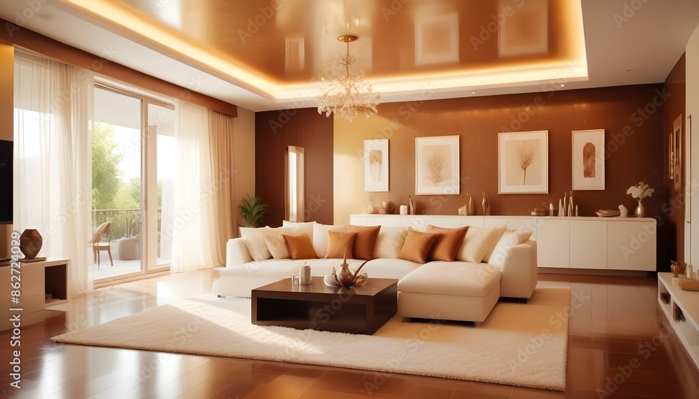 Fototapeta premium Photo interior modern design room 3d illustration