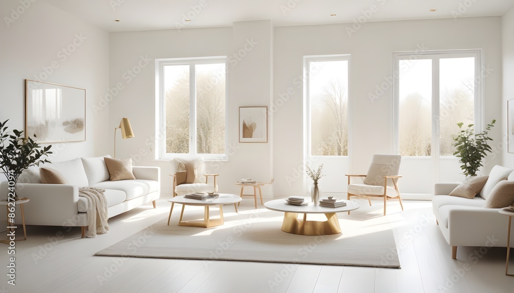 Fototapeta premium Photo interior modern design room 3d illustration