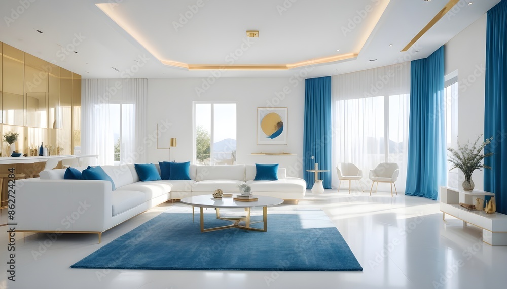 Fototapeta premium Photo interior modern design room 3d illustration