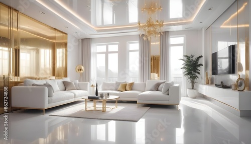 Wallpaper Mural Photo interior modern design room 3d illustration Torontodigital.ca