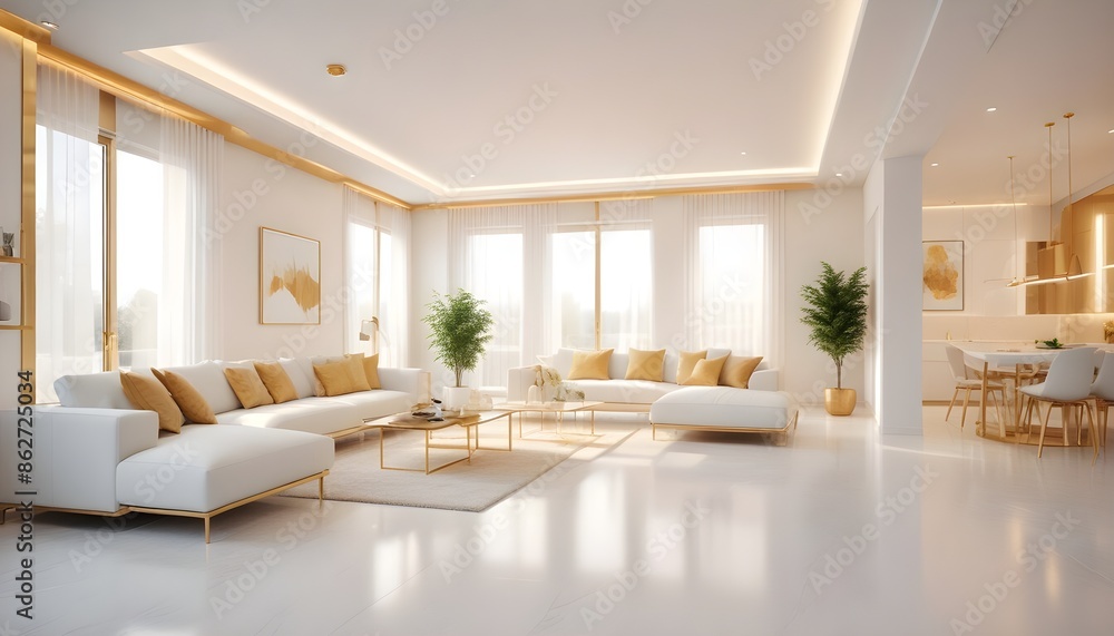 Fototapeta premium Photo interior modern design room 3d illustration