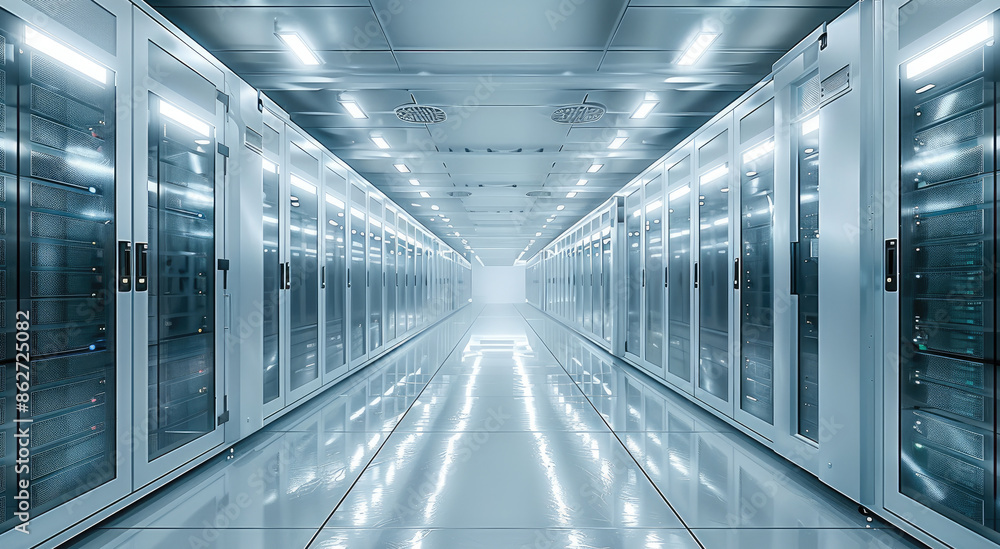 Within the machine, large room of endless computer servers. Generative AI. Within the machine, large room of endless computer servers. Generative AI.