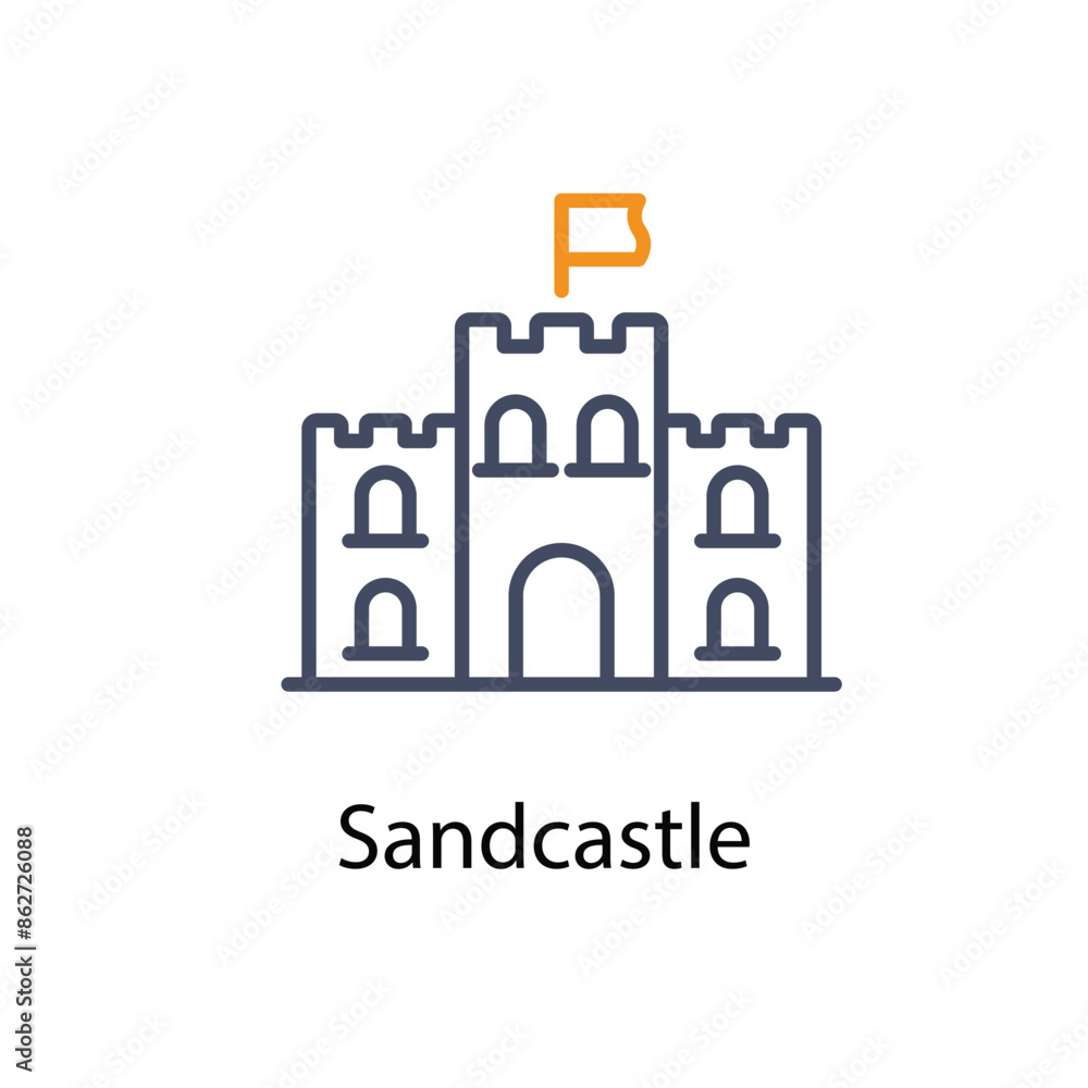 Fototapeta premium Sandcastle vector icon