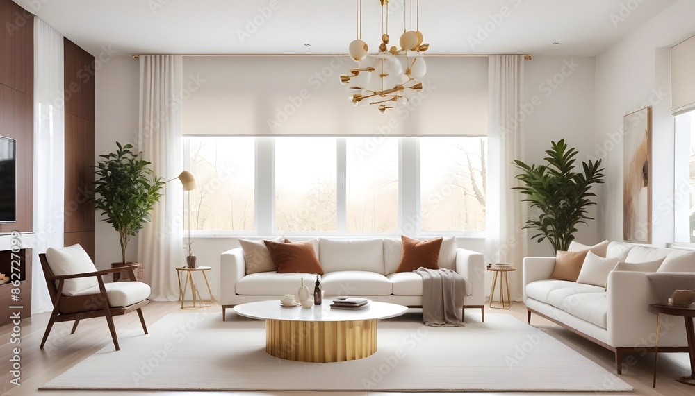 Fototapeta premium Photo interior modern design room 3d illustration