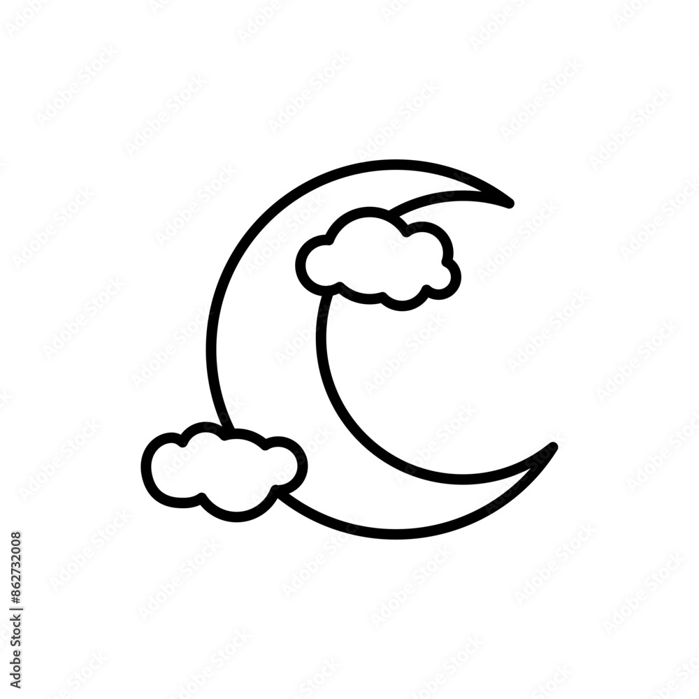 Crescent Moon outline icons, minimalist vector illustration ,simple transparent graphic element .Isolated on white background Crescent Moon outline icons, minimalist vector illustration ,simple transparent graphic element .Isolated on white background