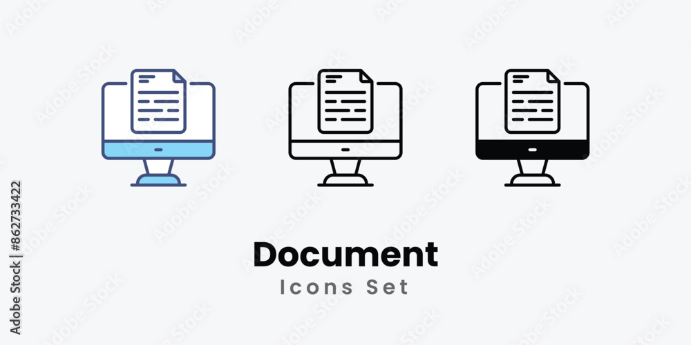 Document icons vector set stock illustration