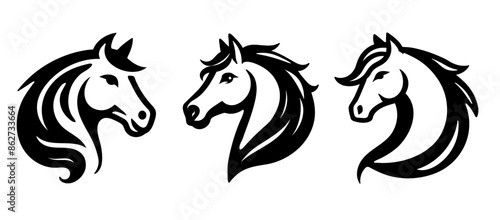 Arabian horse logo icon, clipart