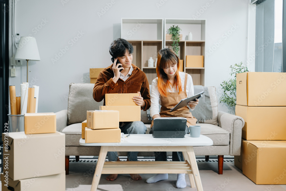 Starting small businesses SME owners, two check online orders Selling products working with boxs freelance work , marketing, Business Success and Productivity. Starting small businesses SME owners, two check online orders Selling products working with boxs freelance work , marketing, Business Success and Productivity.