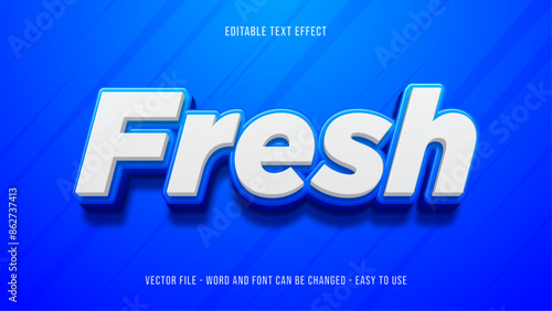 Fresh editable text effect, editable text 3d style