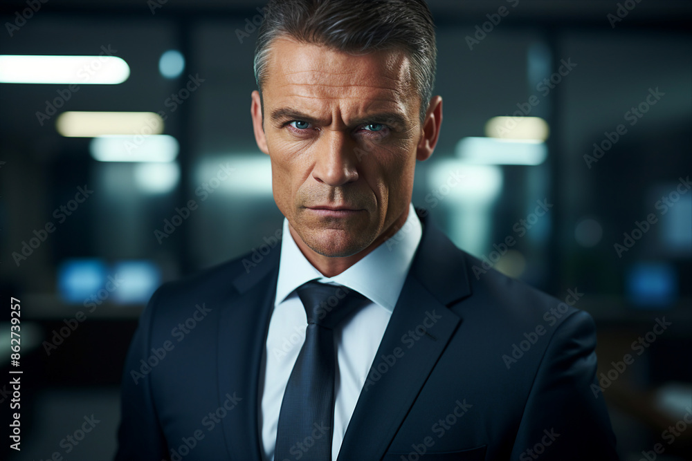 Portrait of a confident man in office working as chief company owner made with generative AI Portrait of a confident man in office working as chief company owner made with generative AI