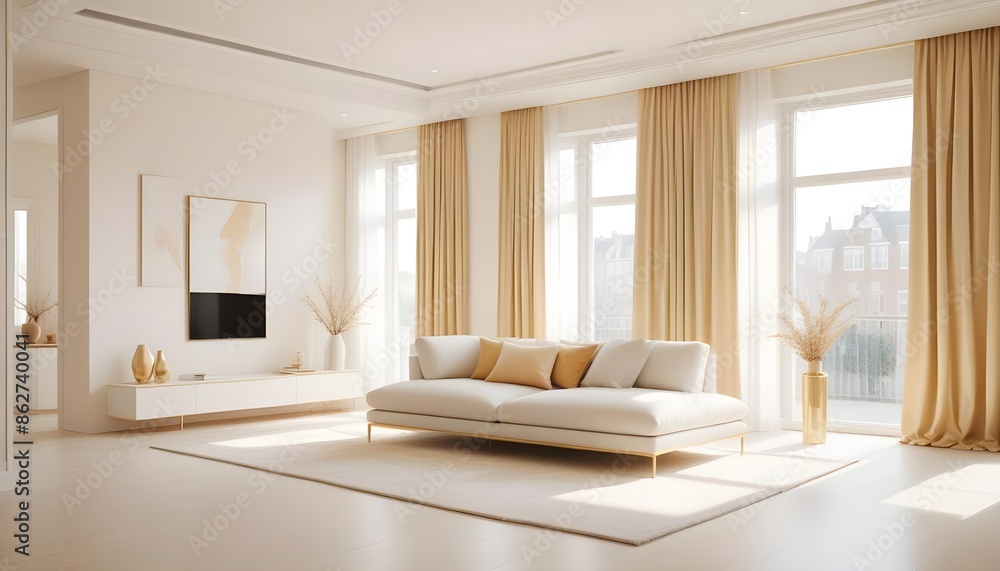 Fototapeta premium Photo interior modern design room 3d illustration