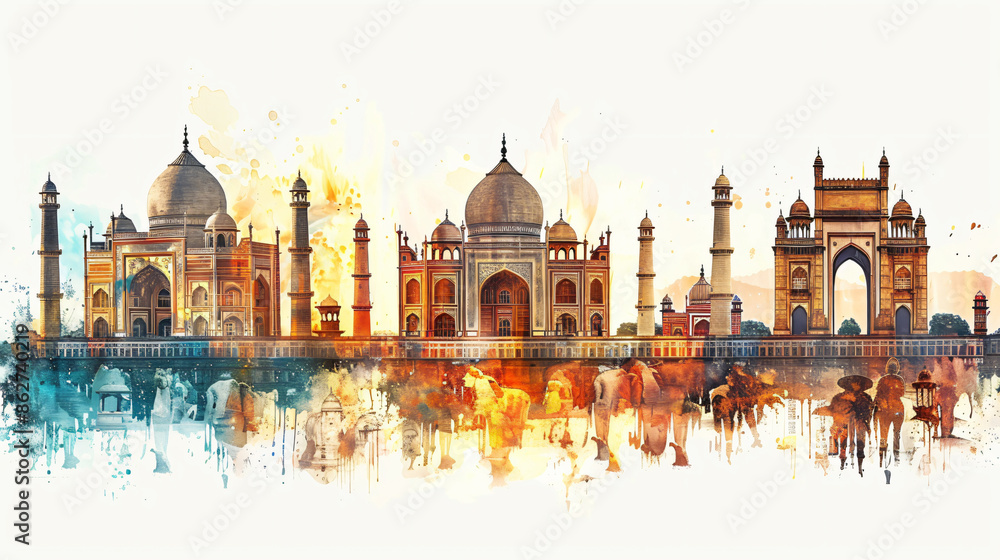 Obraz premium Celebrate Indias Independence Day on August 15 with a tribute to the Indian Gate adorned with the national flag.