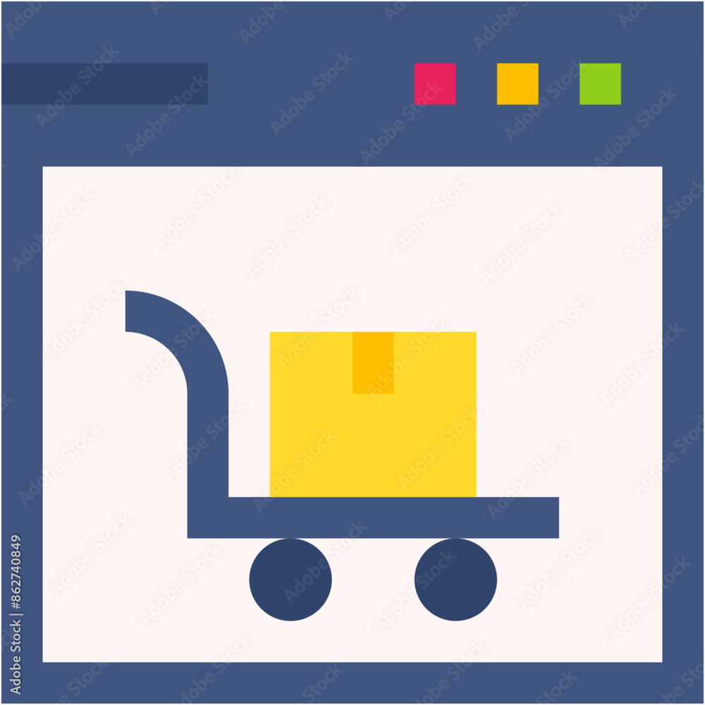 Vector Icon web, online shop, grow shop, cart, online shopping