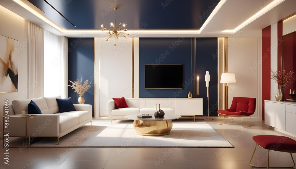 Photo interior modern design room 3d illustration Photo interior modern design room 3d illustration