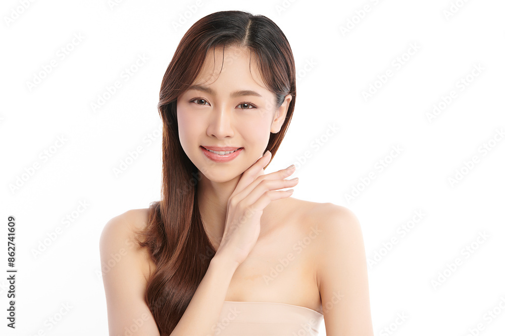 Beautiful young asian woman with clean fresh skin on white background, Face care, Facial treatment, Cosmetology, beauty and spa, Asian women portrait. Beautiful young asian woman with clean fresh skin on white background, Face care, Facial treatment, Cosmetology, beauty and spa, Asian women portrait.