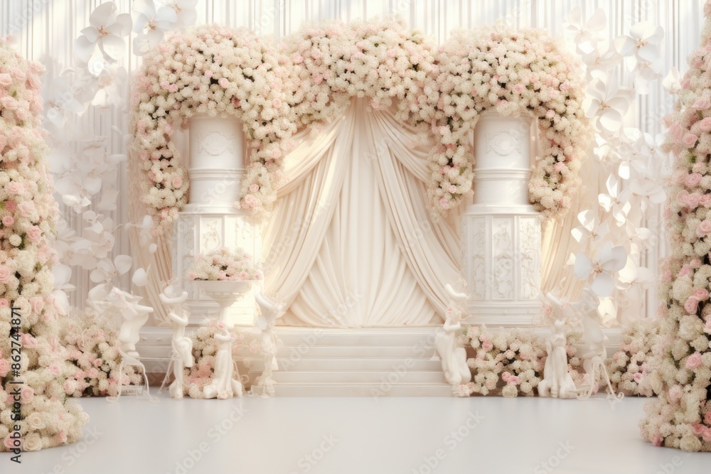 3d render wedding architecture flower plant. 3d render wedding architecture flower plant.