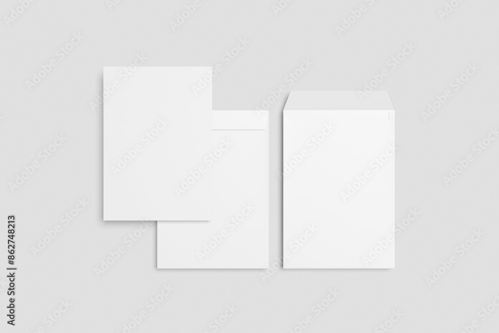 Fototapeta premium Blank C4 Envelopes Mockup